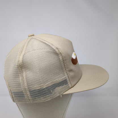 Terra Snapback Mesh Back Trucker Hat Tan OSFA Adjustable Embroidered