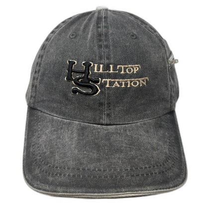 Decky Baseball Cap Gray One Size Side Zipper Pocket Hilltop Station Hat Strap