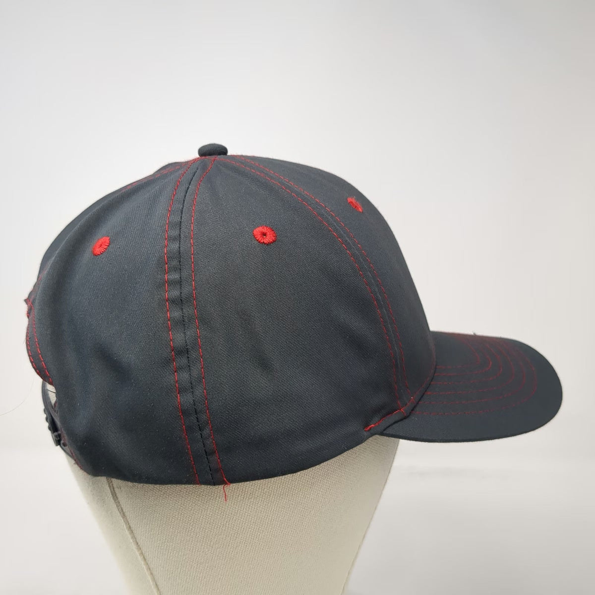 K-Products Snapback Gray Red One Size Snap-on Contrast Stitching Structured Hat