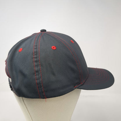 K-Products Snapback Gray Red One Size Snap-on Contrast Stitching Structured Hat
