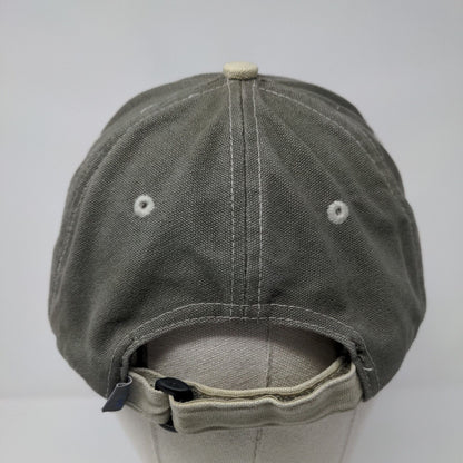 Micron Strapback Hat Grayish Brown One Size Adjustable Embroidered Adams Cotton