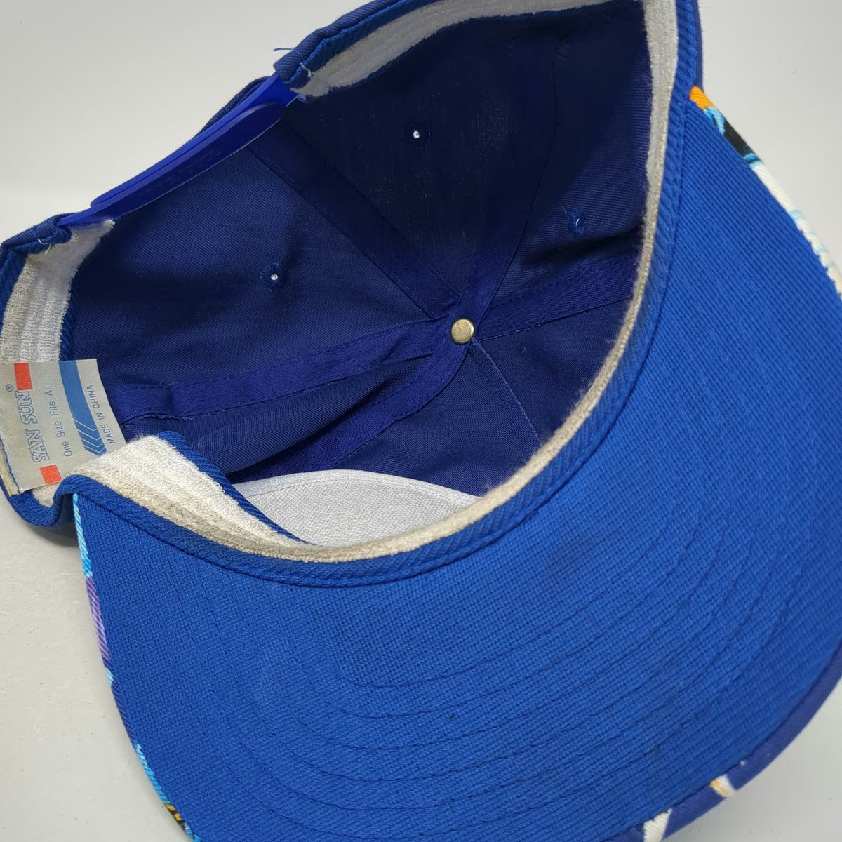 San Sun 5 Panel Blue Hat One Size Floral Brim Snapback Bud King of Beers