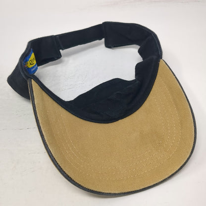 Rima Visor Hat Black Brown One Size West Indies St. Kitts Nevis Est 1624 Palm