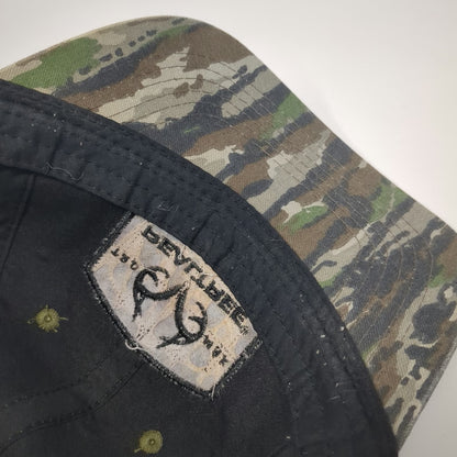 Realtree Trucker Hat Green One Size Snapback Frayed Patch Camo Brim Antler