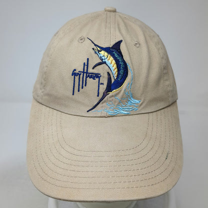 Guy Harvey Baseball Cap Beige One Size Marlin Fishing Embroidery Strapback Hat