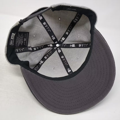 New Era Oakley Gray Black Snapback Hat One Size 9FIFTY Flat Brim Logo Adjustable