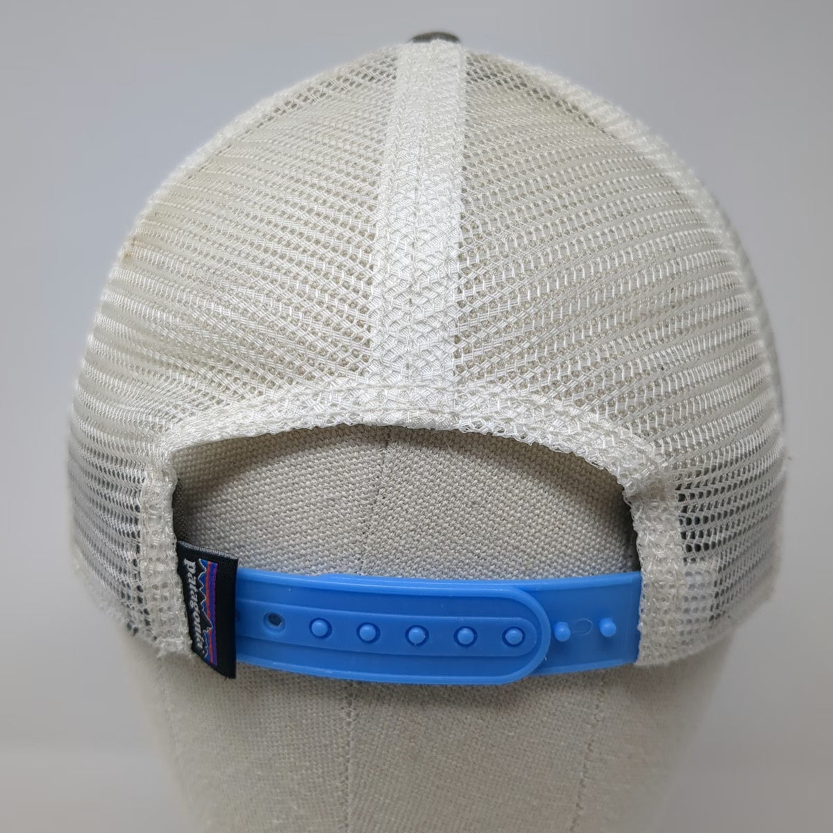 Patagonia Trucker Hat Gray One Size Bison Embroidered Mesh Snapback Hat Blue
