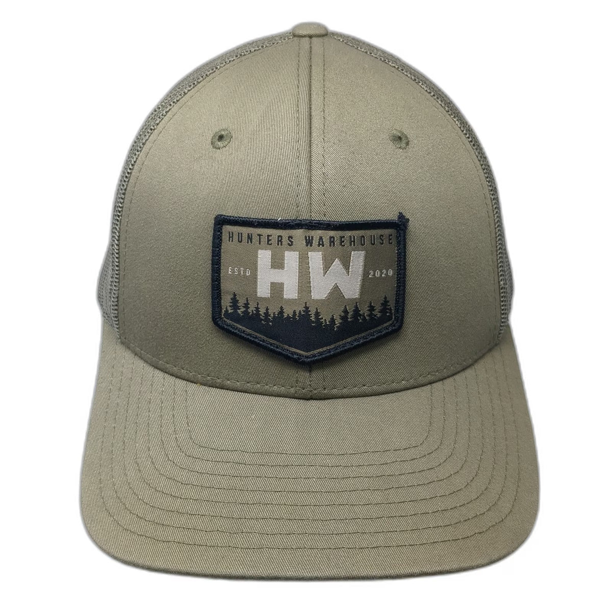 Richardson Trucker Hat Green One Size Hunters Warehouse HW Mesh Snapback Patch