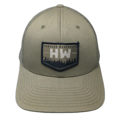 Richardson Trucker Hat Green One Size Hunters Warehouse HW Mesh Snapback Patch