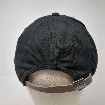 Tommy Hilfiger Slideback Hat Black One Size Embroidered Leather Strap