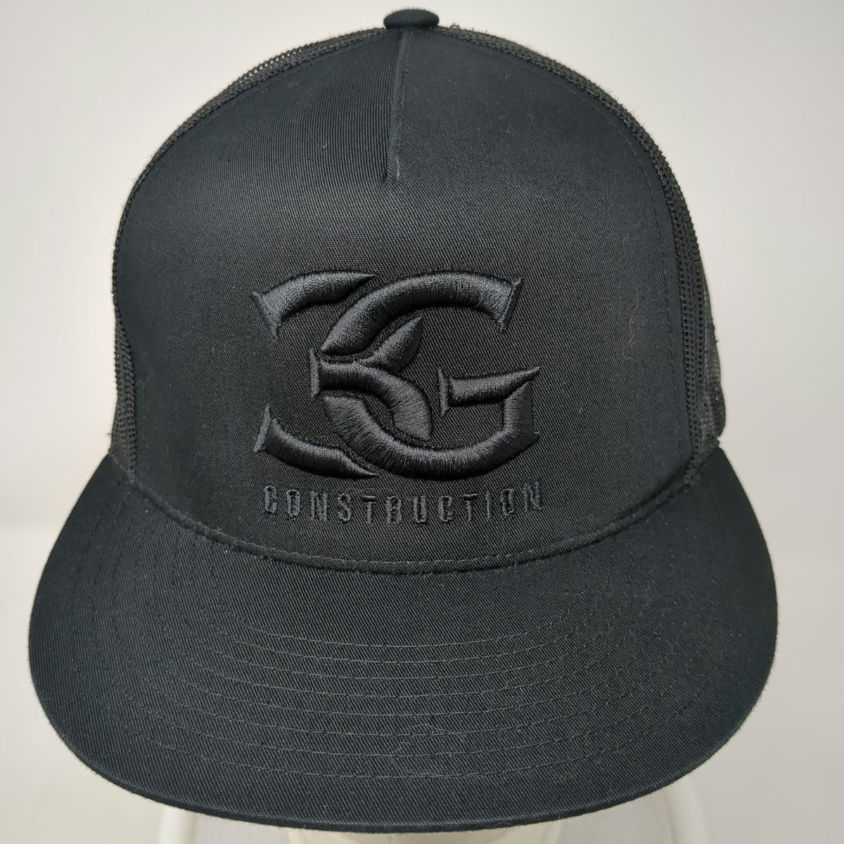 Yupoong Trucker Hat Black One Size CG Construction Team Hustle Mesh Snapback