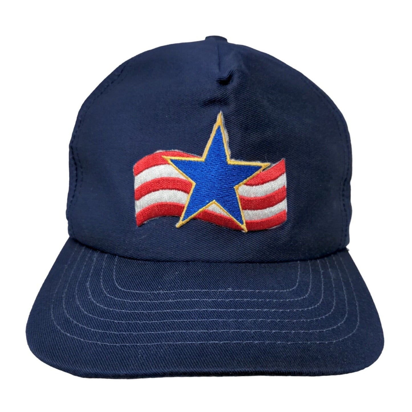 Blue Star Snapback Hat Blue One Size Embroidered Adjustable Vent Holes