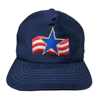 Blue Star Snapback Hat Blue One Size Embroidered Adjustable Vent Holes
