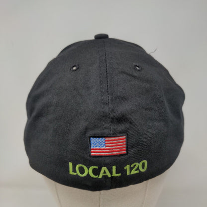 Liuna! Local 120 Fitted Hat Black Large Embroidered USA Flag Patriotic 6 Panel