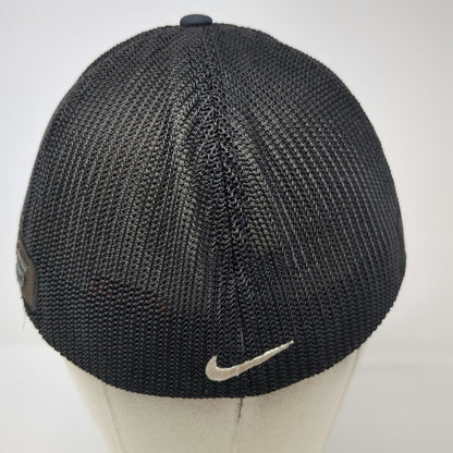 Nike Baseball Cap Black One Size Fitted Mesh Back Flexfit VRS RZN Swoosh Hat