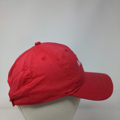 AutoNation Strapback Hat Red One Size Embroidered Solid Cap America