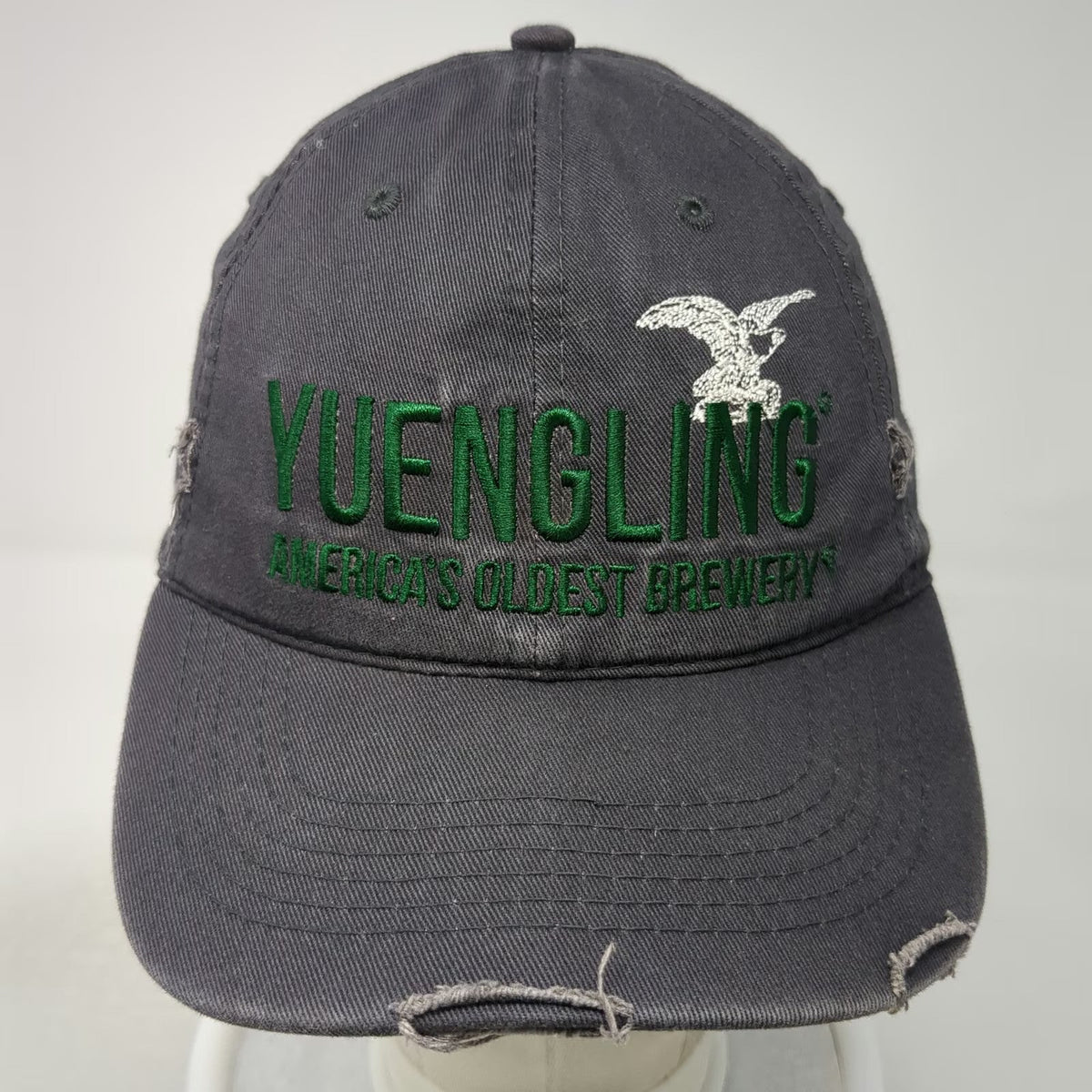 Yuengling Brewery Baseball Cap Gray One Size Frayed Eagle Embroidered Cotton Hat