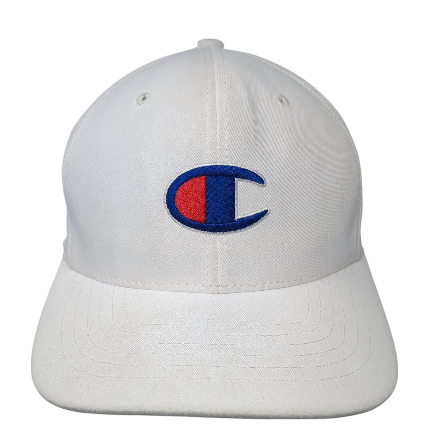 Champion C Logo Fitted Hat White One Size Embroidered Flexfit 6 Panel