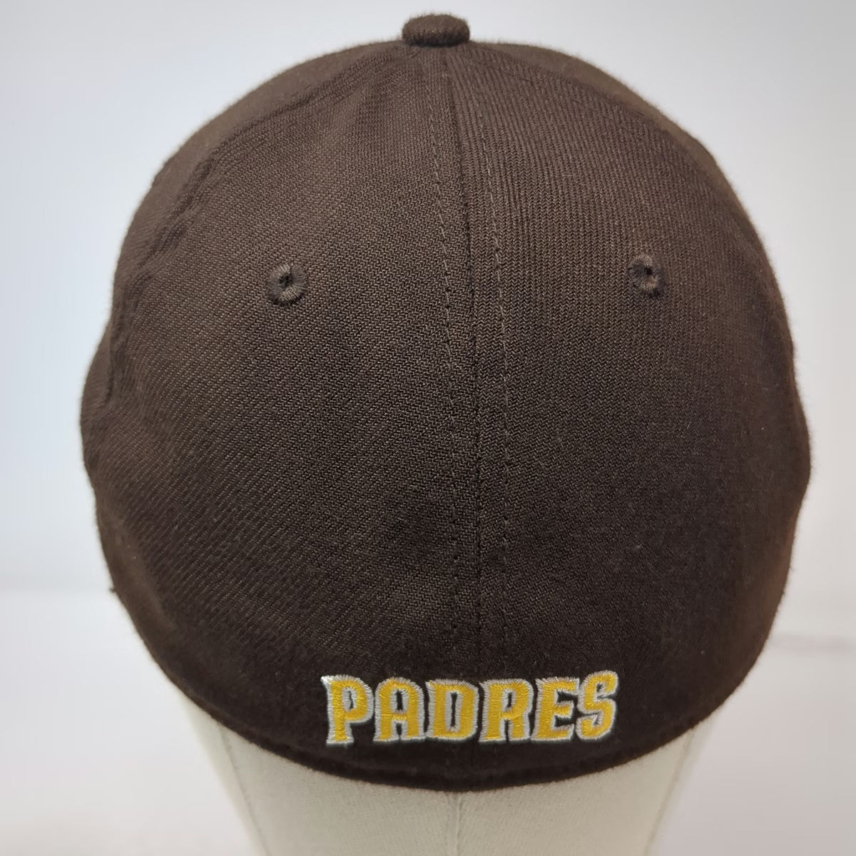 San Diego Padres MLB New Era Cap Brown Yellow L 39THIRTY Stretch Fit Logo Hat