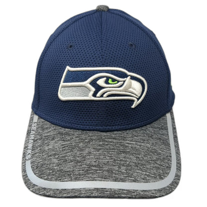 New Era Seattle Seahawks NFL Baseball Cap Blue Gray White Green M 39THIRTY Fit