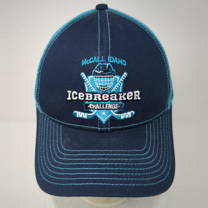 McCall Idaho Ice Breaker Challenge Snapback Trucker Hat Blue OS Mesh Evenkeel