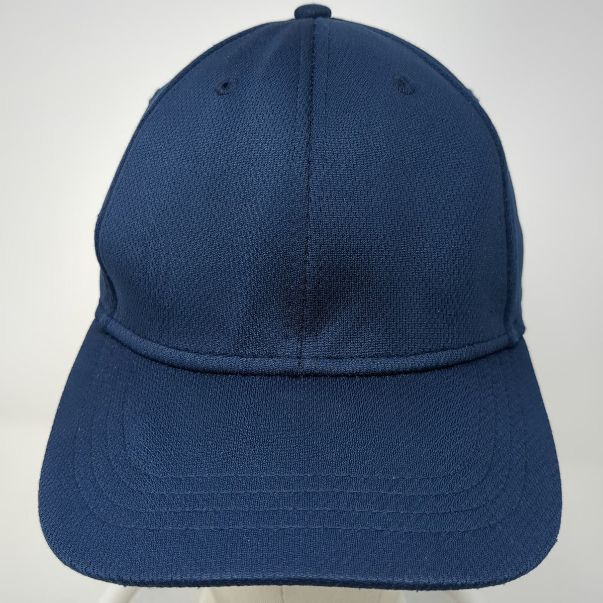 Athletic Works Baseball Cap Blue M Blank Fitted Performance Mesh Stretch Fit Hat