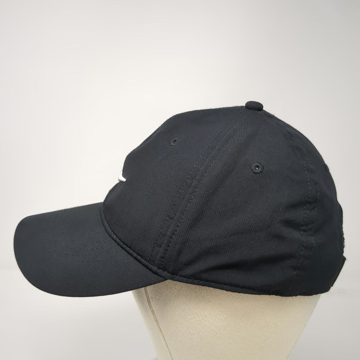 Nike Baseball Cap Black One Size Dri-Fit Legacy91 Swoosh Logo Strapback Hat Golf