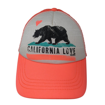 California Love Bear Trucker Hat Pink One Size Mesh Back Billabong