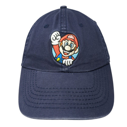 Super Mario Slideback Hat Blue One Size Solid Embroidered Nintendo