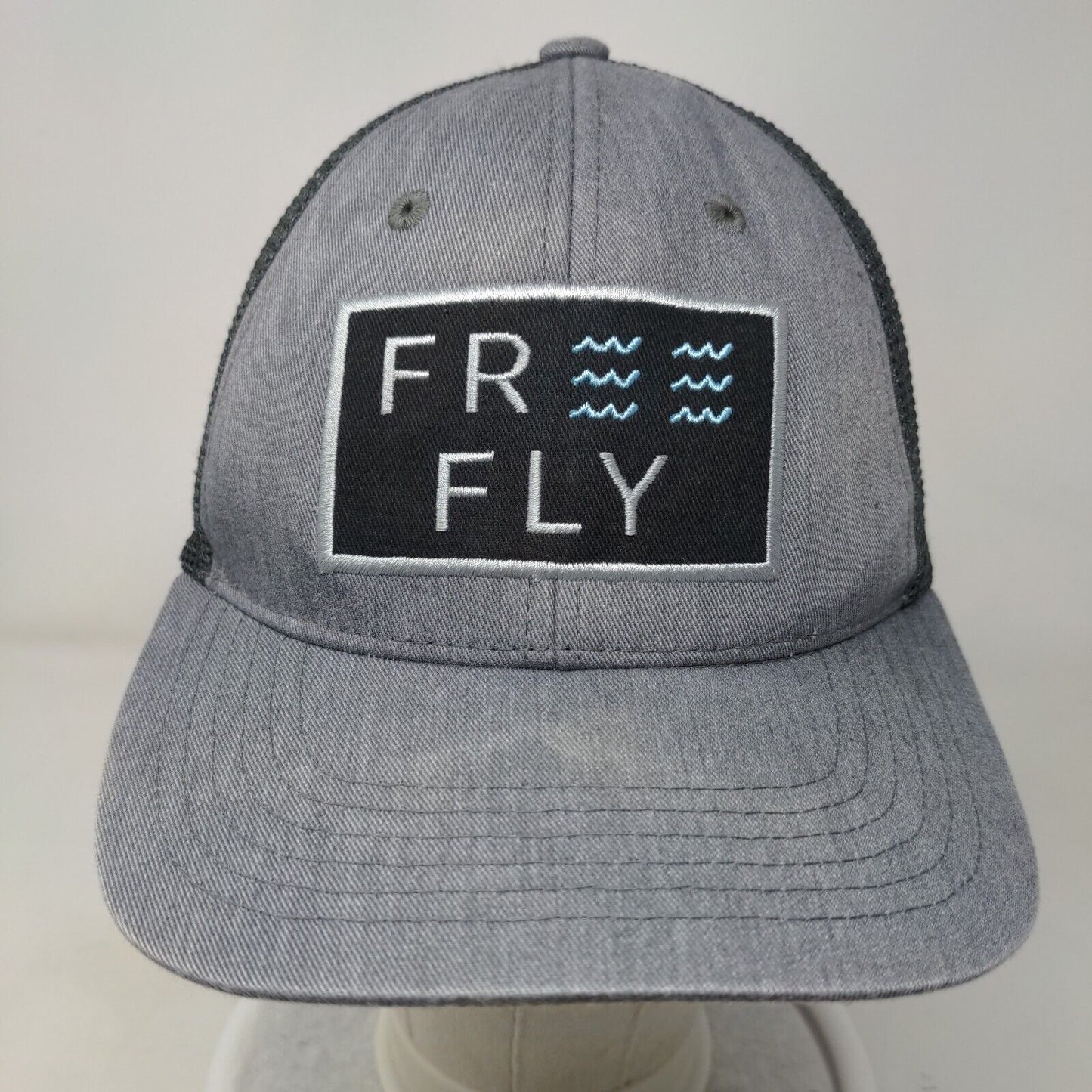 Free Fly Snapback Mesh Back Trucker Hat Gray One Size Embroidered