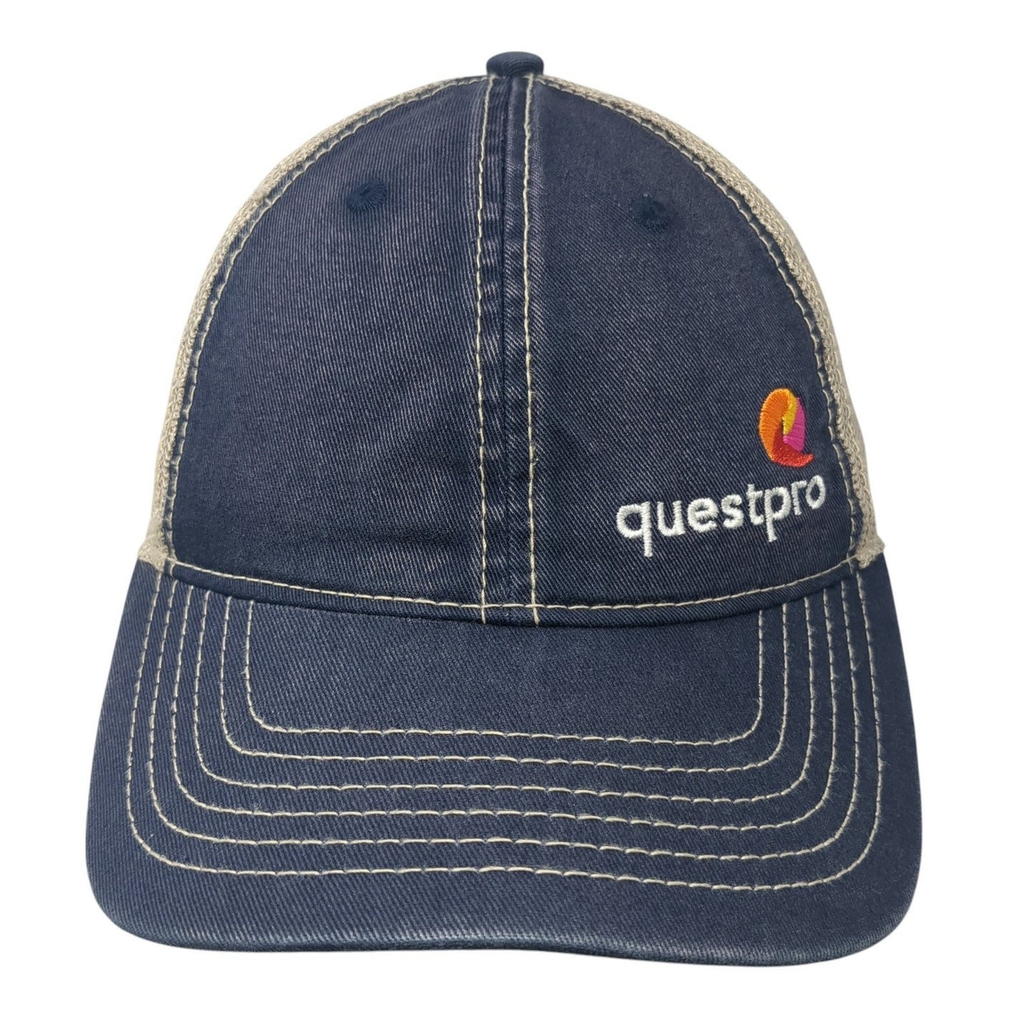 Questpro Snapback Trucker Hat Blue One Size Adjustable Classic Cut Ahead