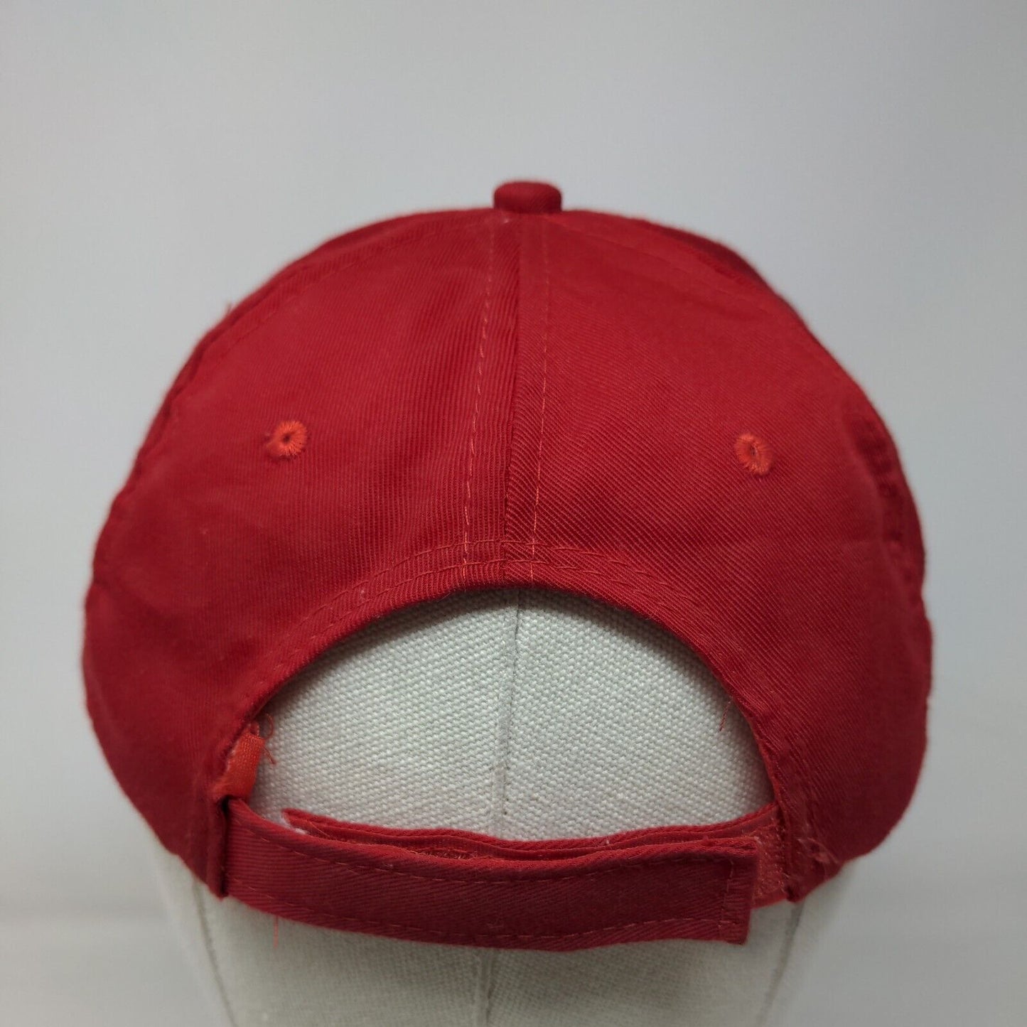 Grandpa Strapback Hat OSFM Red Embroidered Logo Adjustable Strap Otto