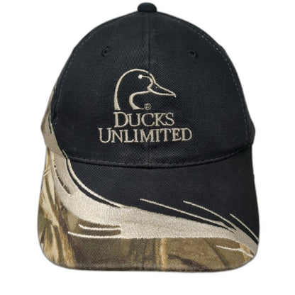 Ducks Unlimited Baseball Cap Black One Size Camo Kuna Sponsor Embroidered Hat