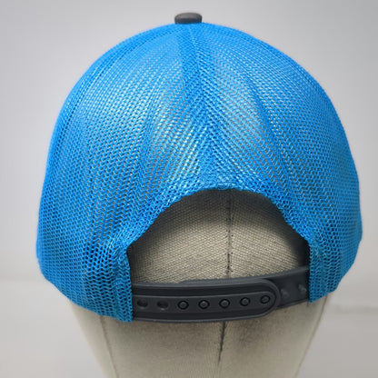Port Authority Trucker Hat Gray Blue One Size Mesh Snapback Embroidered Logo
