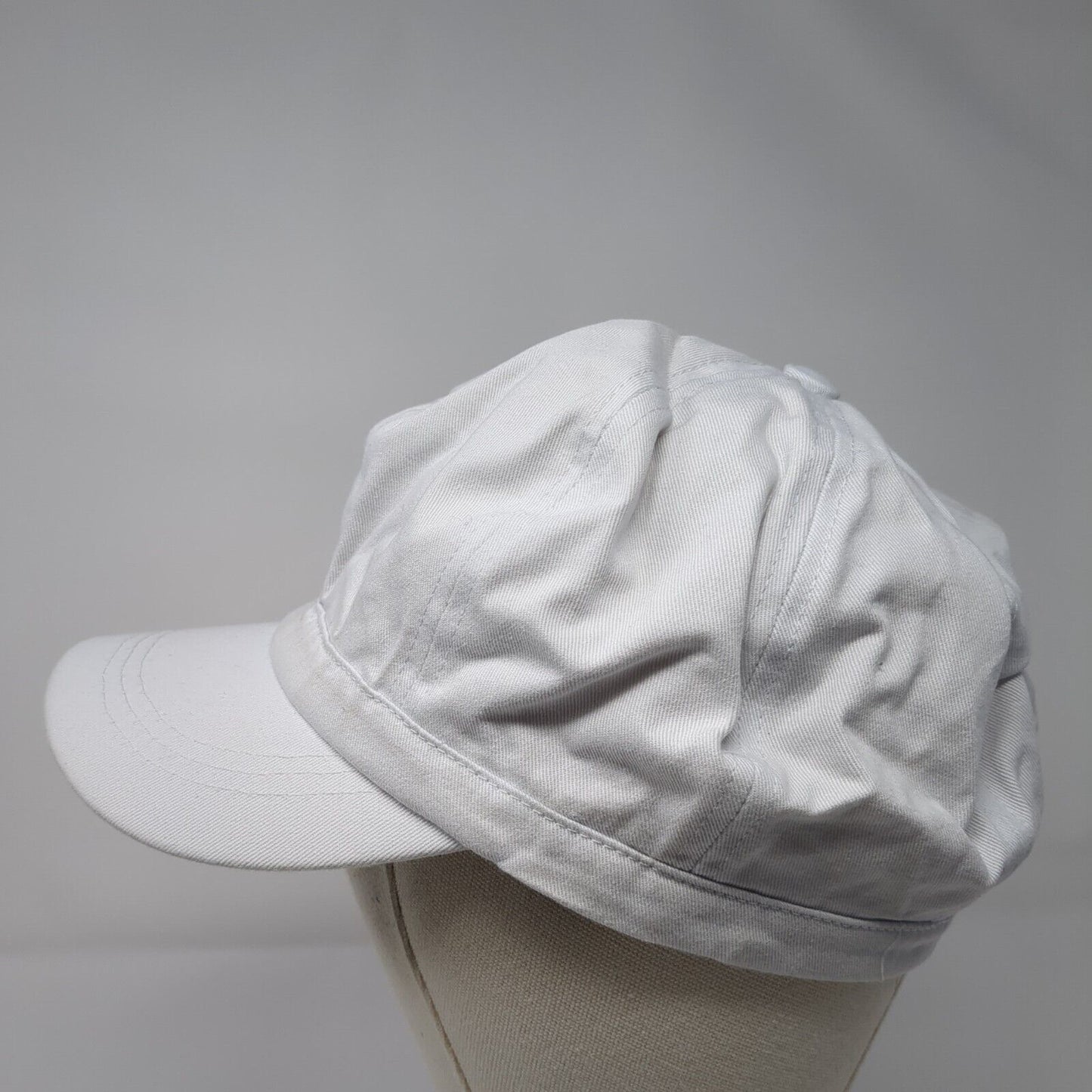 Army Crew Fitted Newsboy Cap White 57cm Stretch Lightweight Blank Cotton