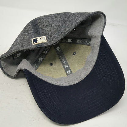 New York Yankees MLB New Era Baseball Cap Gray Blue M 39THIRTY Stretch Hat NY