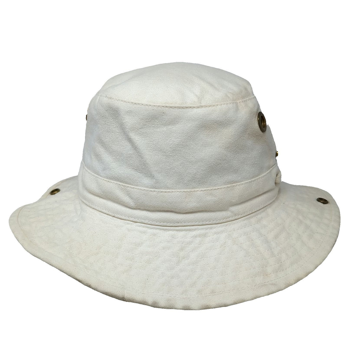 Tilley Boonie Hat Beige 7 1/2 Cotton Duck Made in Canada Float Snap Brim Strap