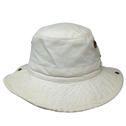 Tilley Boonie Hat Beige 7 1/2 Cotton Duck Made in Canada Float Snap Brim Strap