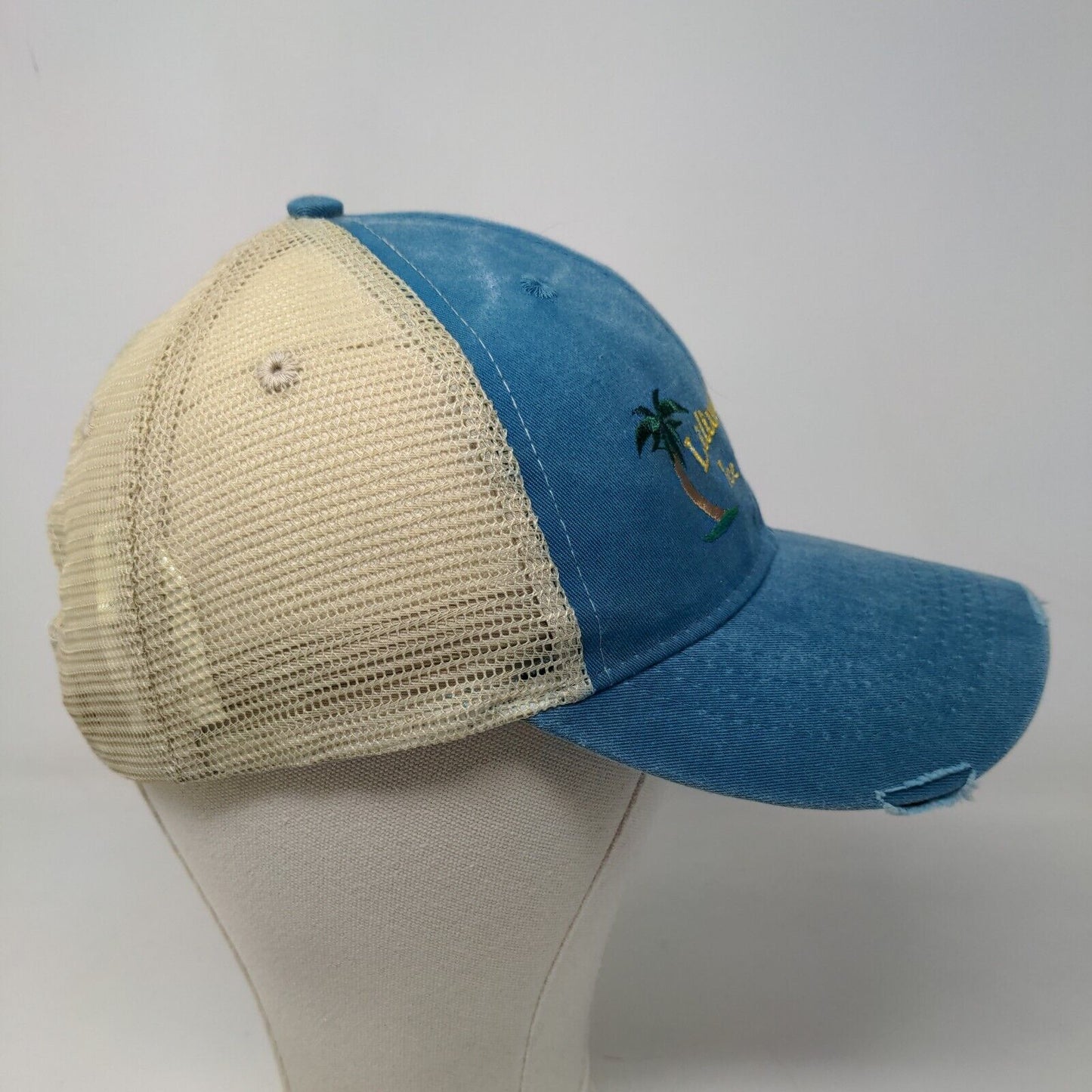 Liliuokalani Ice Cream Men's Snapback Mesh Back Hat Blue Adjustable Embroidered