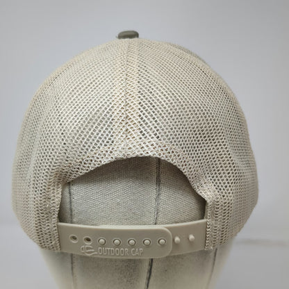 Outdoor Cap Trucker Hat Gray Beige One Size Mesh Back RMEF Team Elk Snapback