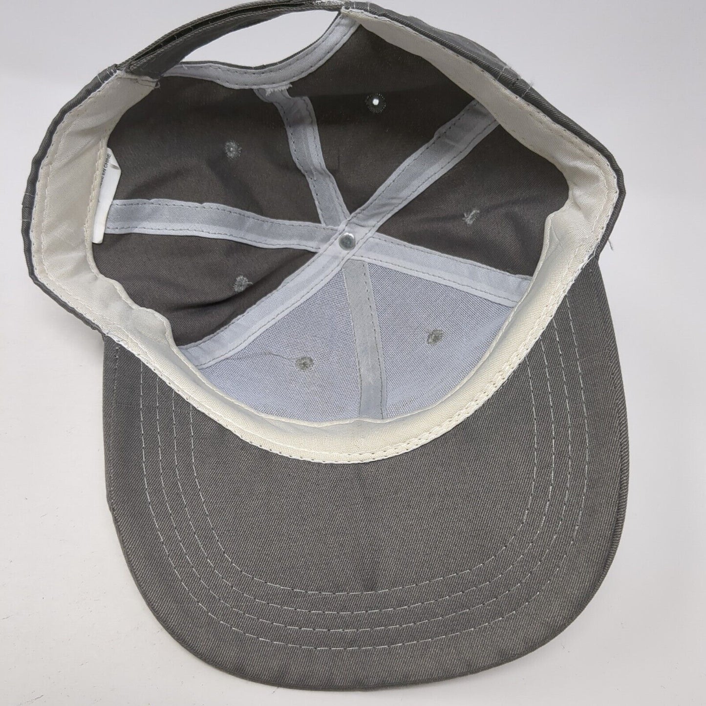 Unbranded Strapback Hat Gray One Size Adjustable Vented Holes 6 Panel Blank