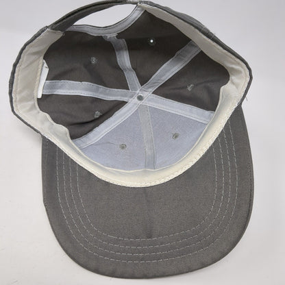 Unbranded Strapback Hat Gray One Size Adjustable Vented Holes 6 Panel Blank