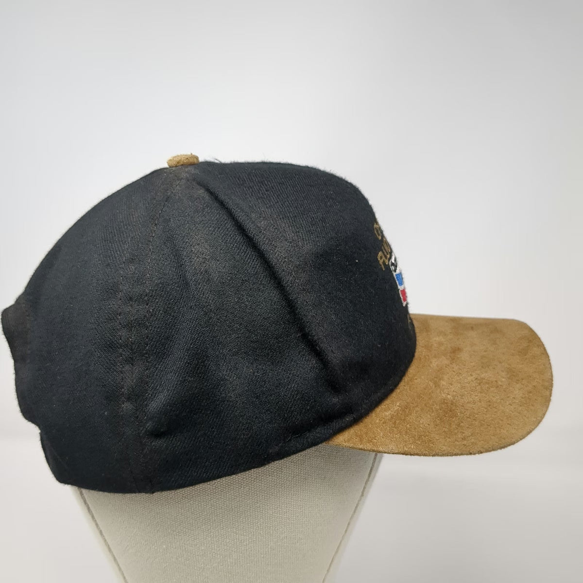 Chevron Fluor Daniel Alliance Snapback Hat Black Brown One Size Suede Bill
