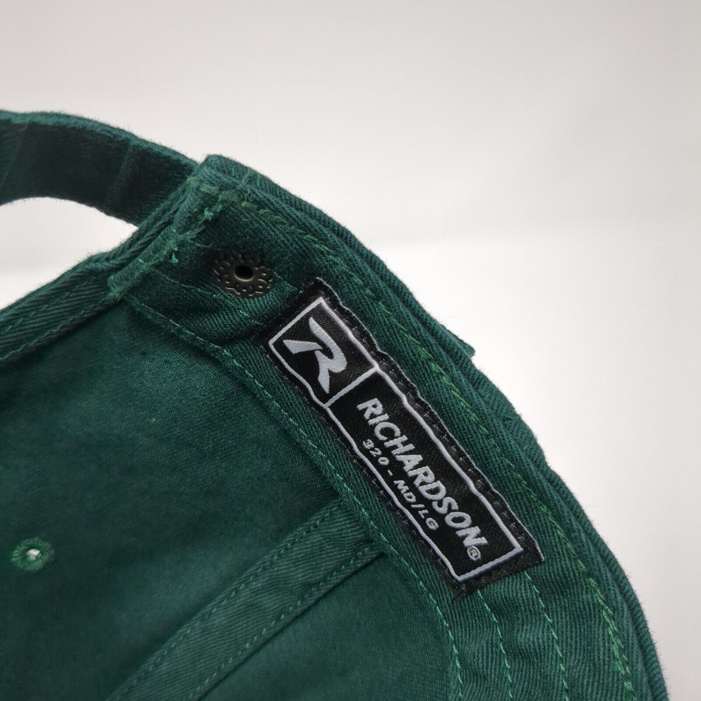 Peace Sign Heart Slideback Hat Green M/L Solid Adjustable Richardson