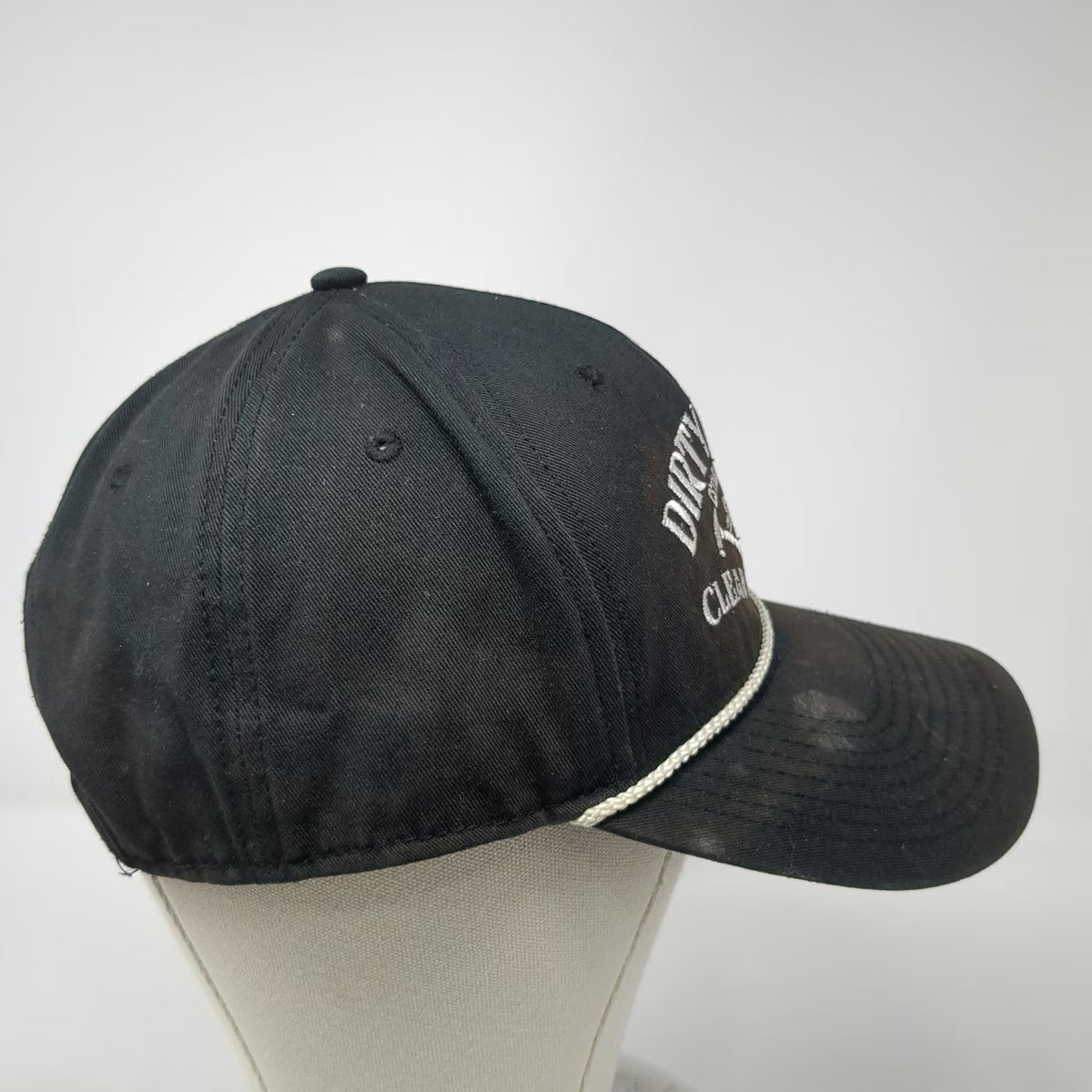 Troll Co. 5 Panel Black Hat One Size Dirty Hands Clean Money Snapback Rope Crown