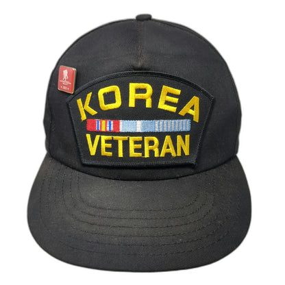HMC Honors 5 Panel Black One Size Korea Veteran Service Ribbon Pin Snapback hat