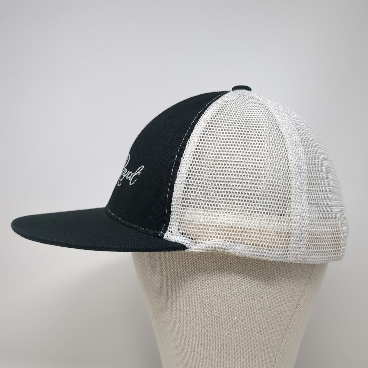 Magic Headwear Trucker Hat Black White One Size Crown Royal Mesh Snapback