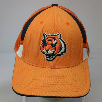 Cincinnati Bengals NFL Reebok Cap Orange XL Mesh Stretch Fit Curved Brim Hat