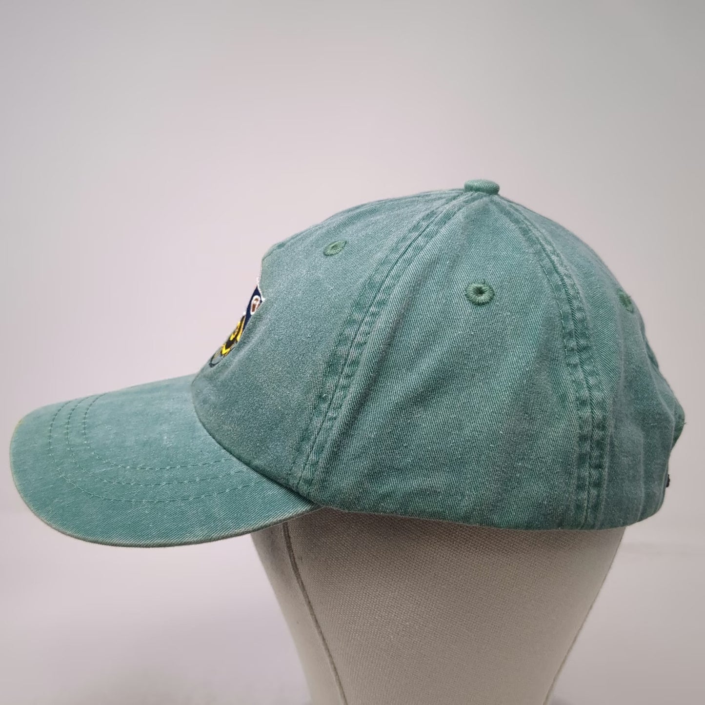 Adams Green Baseball Cap One Size Boston Sports Logo Leather Strap Buckle Hat