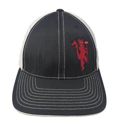 Manchester United Fitted Trucker Hat Black 8 Mesh Back Pacific Headwear